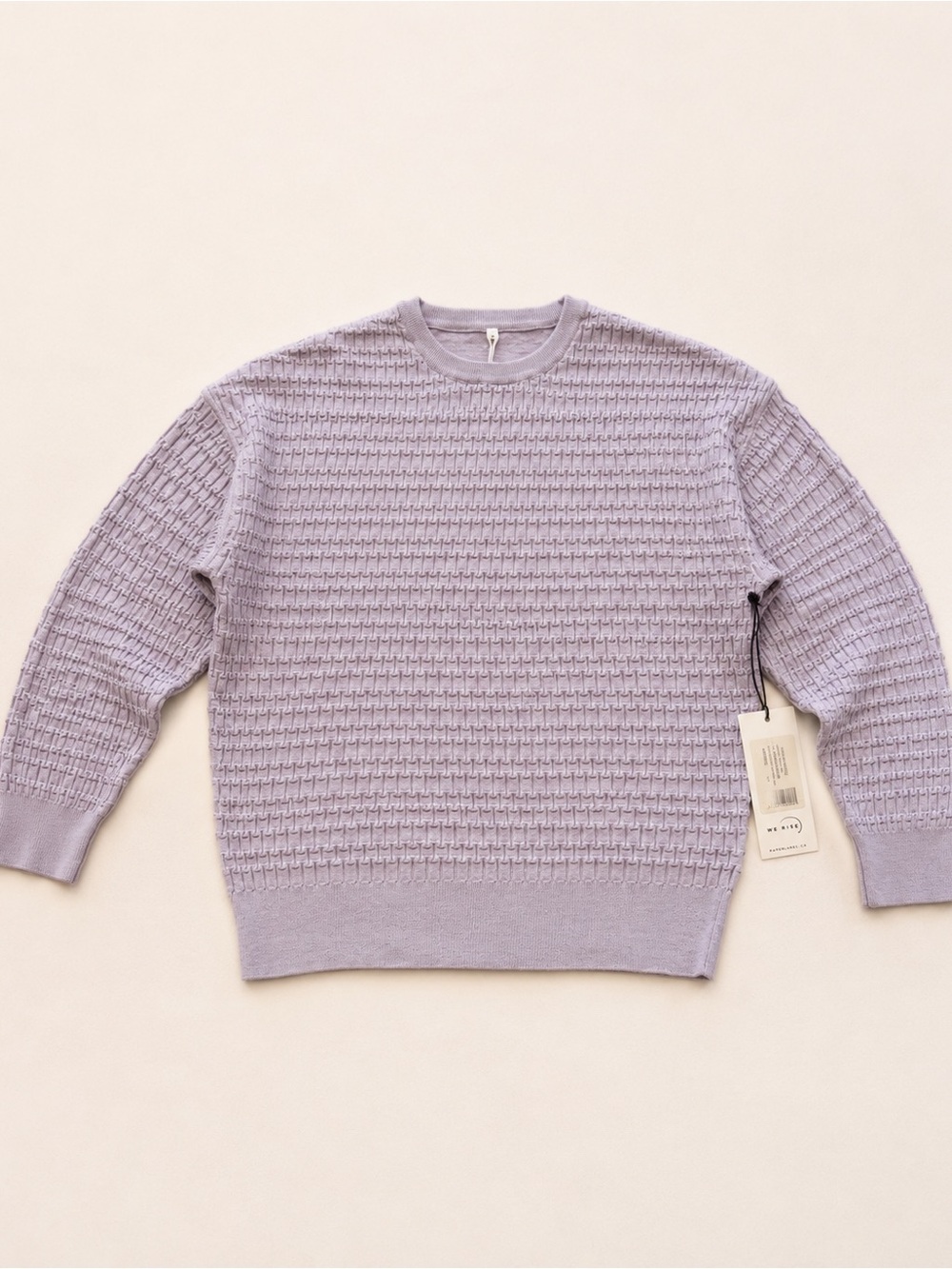 Crewneck Textured Sweater in Lavender — Women